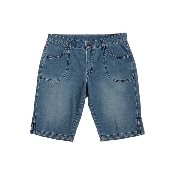 Tommy Hilfiger Y2K Flagship Bermuda Denim Shorts Size 5 Juniors Vintage Mid-Rise - Picture 1 of 10